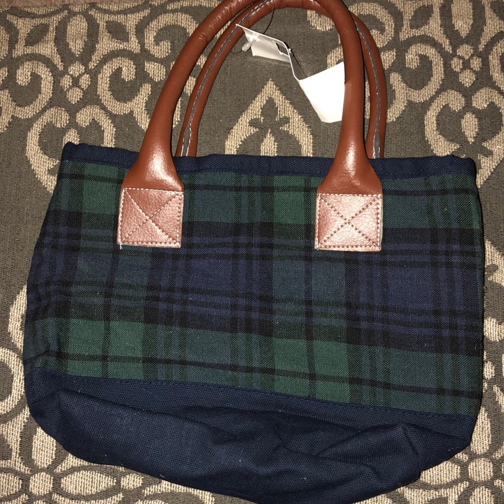 Small Plaid Canvas Tote